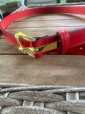Lauren Ralph Lauren Red Leather Belt L